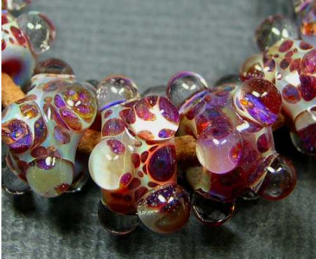 5FISH-Handmade-Lampwork-Murano-Italian-Glass-Set-Spacer-Beads-Sweet-Almond