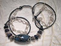 Steppin Out Lampwork & Leather Necklace by Krista Tseu (5FISHDesigns)